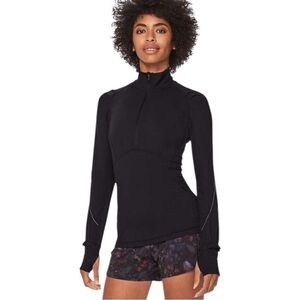 Lululemon Extra Mile 1/2 Zip Long Sleeve Top In Black Size 6